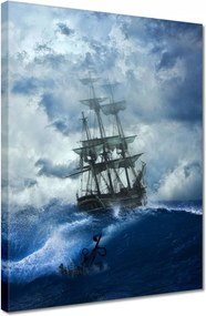 Vászonkép 30x40 Vihar Tenger Hajó Tájkép
