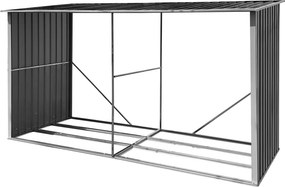 Tűzifa tároló, antracit/fehér, 377,5x121x194 cm, DARYL TYP 4