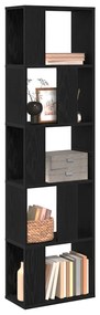5-tiers könyvespolc Fekete tölgy 45x23,5x162,5 cm Mérnöki fa