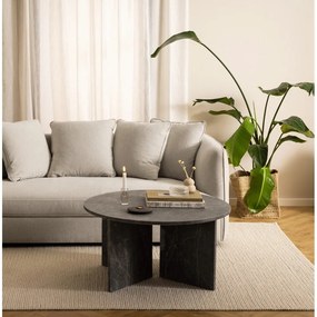 Szürke márvány kerek dohányzóasztal ø 90 cm Vega – Actona