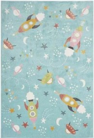 Gyerekszőnyeg Kozmosz Színes Azúrkék 160x220