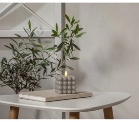 Flamme Dot szürke LED viaszgyertya, magasság 9,5 cm - Star Trading