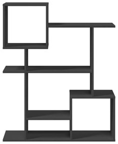 fekete szerelt fa térelválasztó könyvespolc 92x29x112 cm