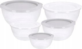 Műanyag Tál Készlet konyhába 5 db-os tál fedővel a tároláshoz