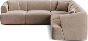 Világosbarna bársony sarokkanapé Campi – Cosmopolitan Design