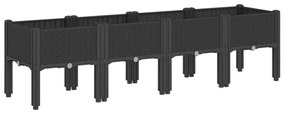 vidaXL fekete PP rácsos kerti ültetőláda 160 x 40 x 42 cm
