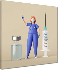 Vászonkép 40x40 Ápolónő fecskendő