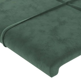 sötétzöld bársony LED-es fejtámla 180x5x118/128 cm