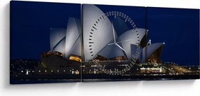 Sydney éjszakai kép (órával) (90x30 cm)