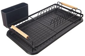 Fekete fém edényszárító 43x28,5 cm Radka – Orion