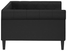 fekete műbőr kanapéágy 100 x 200 cm
