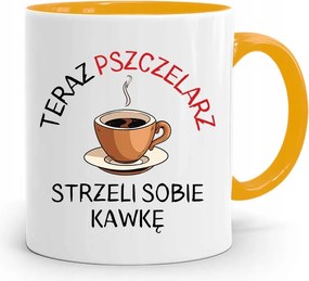 Sárga Bögre Méhésznek, Kávét Lőnek, fényképes nyomattal