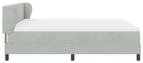 Boxspring Ágy Matrac Kivilágos Szürke 180x200 cm Bársony