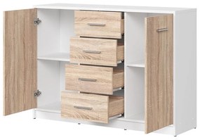 Komód Nepo Plus 6 (fehér + szonoma tölgy) . 1098297