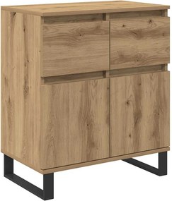 vidaXL Széf fiókkal Artisan tölgy 60 x 35 x 70 cm Műszaki fa és vas