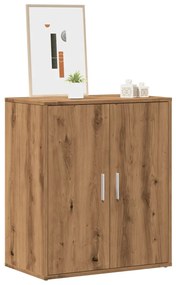 kézműves tölgy színű szerelt fa cipősszekrény 60 x 35 x 70 cm