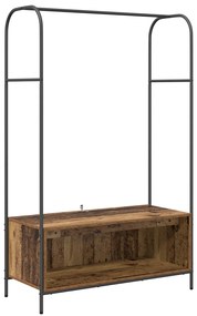 ruhaszárító polcokkal régi fából 100x44x160 cm