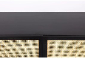 Fekete rattan magas komód 80x100 cm Guuji - White Label