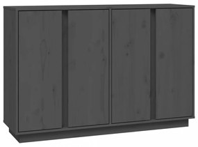 szürke tömör fenyőfa tálalószekrény 120x35x80 cm