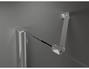 Mexen Velar Duo, tolózuhanyajtó 200 cm-re nyitható, 8 mm-es szürke üveg, króm, 871-200-000-42-01