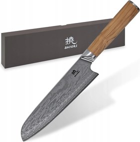 Shiori Oribu Santoku damaszkuszi acél szakácskés 18 cm