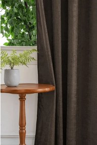 Sötétítő függöny LOOM VELVET 140x250 cm, barna Felfüggesztés: Fém gyűrűk