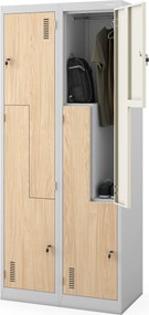 L típusú öltözőszekrény szürke / sonoma tölgy: Eco Design JULIA, 800 x 1850 x 450 mm