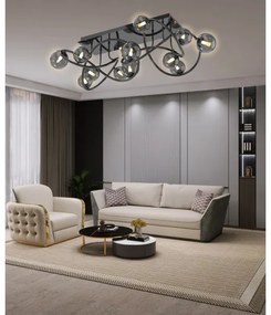 Wofi 9014-1205 - LED Felületre szerelhető csillár NANCY 12xG9/3,5W/230V fekete/króm