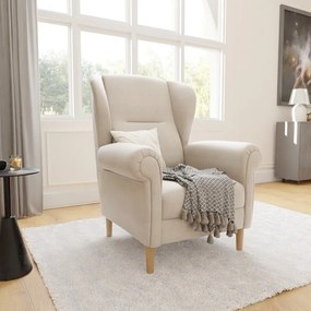 Bézs füles fotel Swan – Ropez