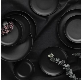 16 részes étkészlet fekete/porcelán