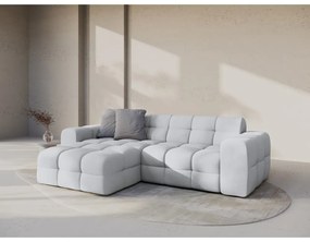 Világosszürke sarokkanapé (bal oldali-heverő résszel) Kendal – Micadoni