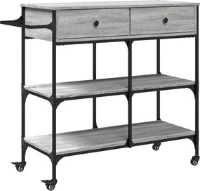vidaXL szürke sonoma szerelt fa zsúrkocsi 105 x 42 x 95 cm