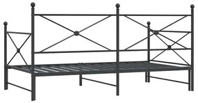 kihúzható kanapéágy matrac nélkül fekete 100x190 cm acél