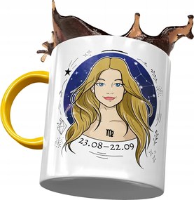 Sárga Szűz Bögre Zodiákus jelek Horoszkóp Nyomtatott fényképpel