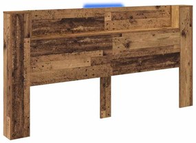 Fejtámla LED -es lámpákkal Öreg fa 200 x 15 x 103,5 cm Faanyag