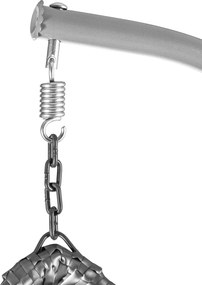 Szürke függő szék KOKON állvánnyal, világos párna