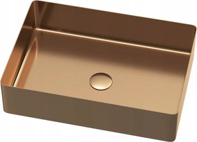 Mosdókagyló rozsdamentes acélból 50x35 cm Klik-Klak Pvd Rose Gold