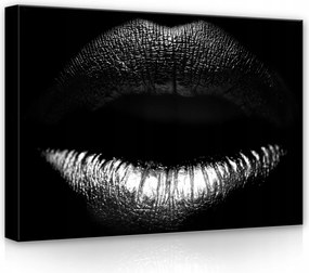 Vászonkép Női Ajkak Fekete Glamour Modern Vászon Falikép 70x50
