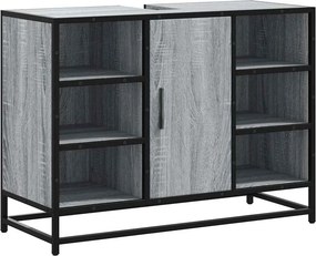 vidaXL szürke sonoma szerelt fa fürdőszobai mosdószekrény 80x33x60 cm