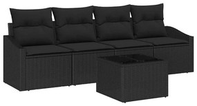 Kerti Kanapé Szett párnával 5 pcs Fekete 55 x 55 x 37 cm