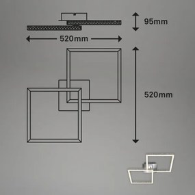 Briloner 3751-019 - LED Dimmelhető mennyezeti lámpa FRAME LED/20W/230V króm