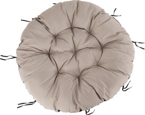 Forgó fotel párnával, fehér/taupe/fekete, TRISS BIG