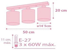 Dalber 62003S - Gyerek mennyezeti lámpa COLORS 3xE27/60W/230V