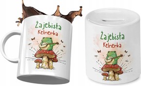 Pincérnőnek Bögre Ajándék persely szett fényképes nyomtatással