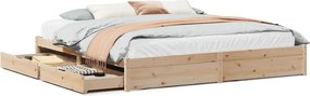 vidaXL tömör fenyőfa ágy matrac nélkül 200 x 200 cm