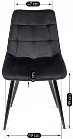 Krzesło RIO Czarne Welurowe