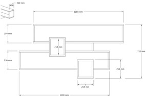 Fali polc KAREN 120x72,2 cm antracit/barna