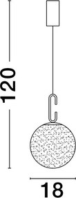 NOVA LUCE 9695224 HOOK Egyágú Függesztett Lámpa Üveg LED IP20
