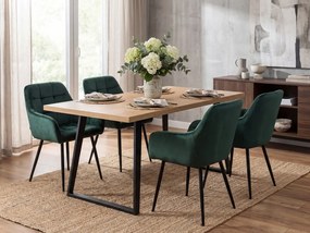 Sötétzöld MARLEN VELVET étkezőszék fekete lábakkal