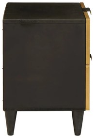 Éjjeli asztal fiókkal 2 pcs Fekete és Arany 40 x 33.5 x 46 cm